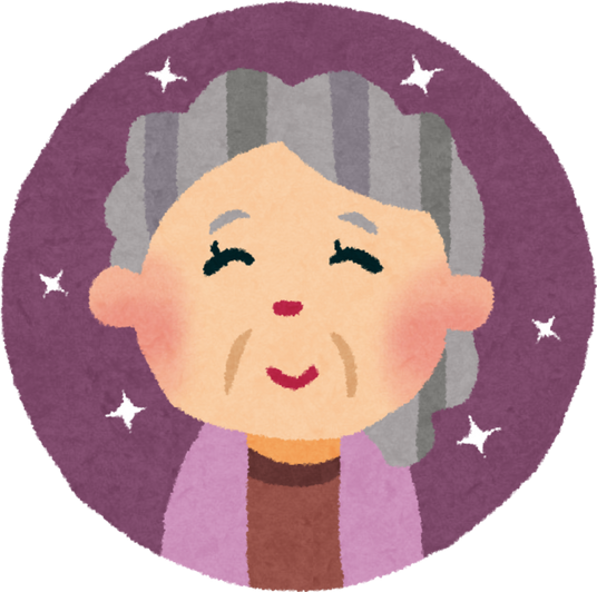 Illustration of a Smiling Elderly Woman